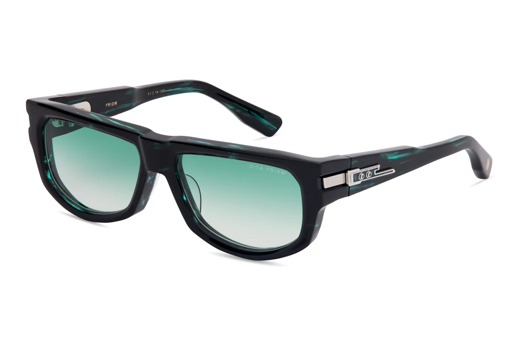 DITA DTS-753 01A DARK TURQUOISE TO CLEAR GRADIENTSTORM SWIRL - SILVER - GREEN DITA DTS-753 01A DARK TURQUOISE TO CLEAR GRADIENTSTORM SWIRL - SILVER - GREEN