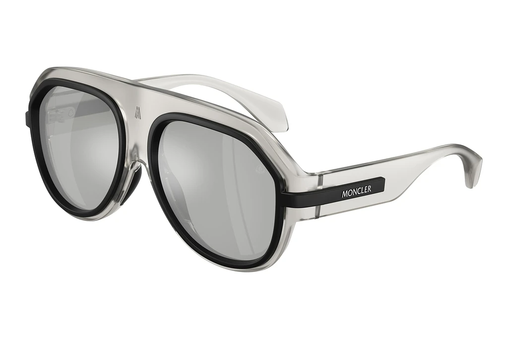 Moncler   ME8012U 50078V Mirror SilverMatte Transparent Grey Moncler   ME8012U 50078V Mirror SilverMatte Transparent Grey