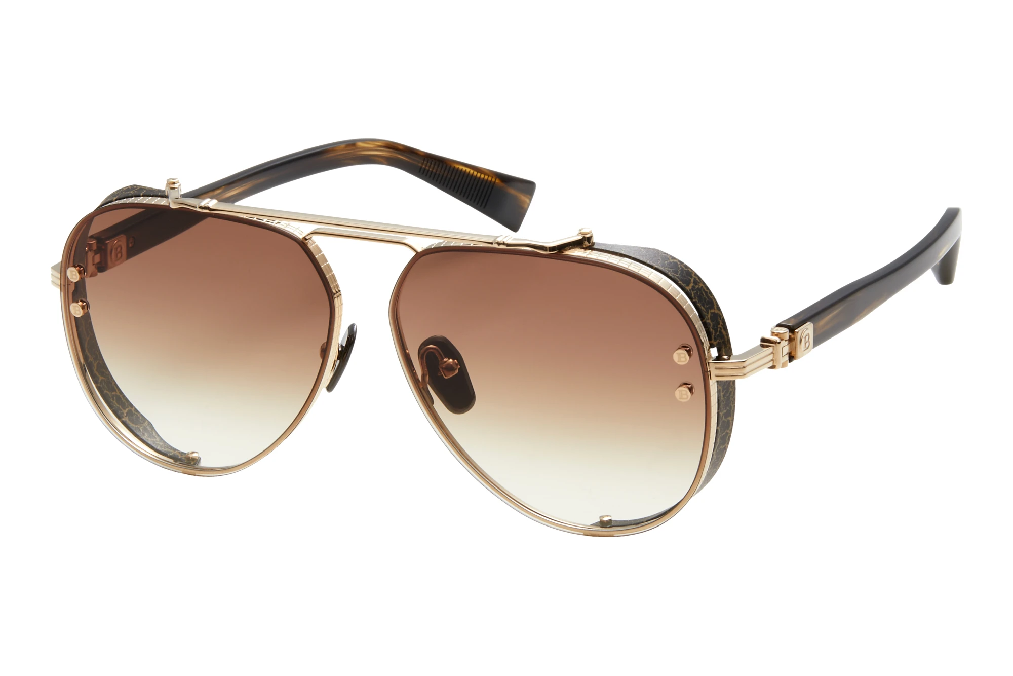Balmain Paris BPS-125 B Dark Brown to Clear - ARWhite Gold - Dark Brown Swirl Balmain Paris BPS-125 B Dark Brown to Clear - ARWhite Gold - Dark Brown Swirl