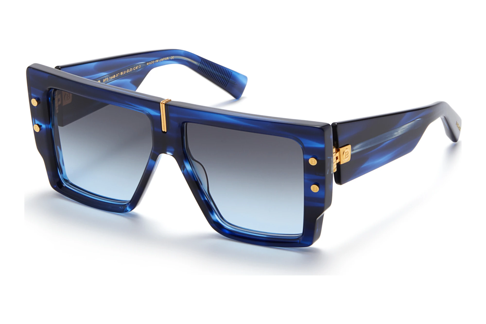 Balmain Paris BPS-144 B Dark Grey to Light Blue - ARBlue Swirl - Yellow Gold w Balmain Paris BPS-144 B Dark Grey to Light Blue - ARBlue Swirl - Yellow Gold w