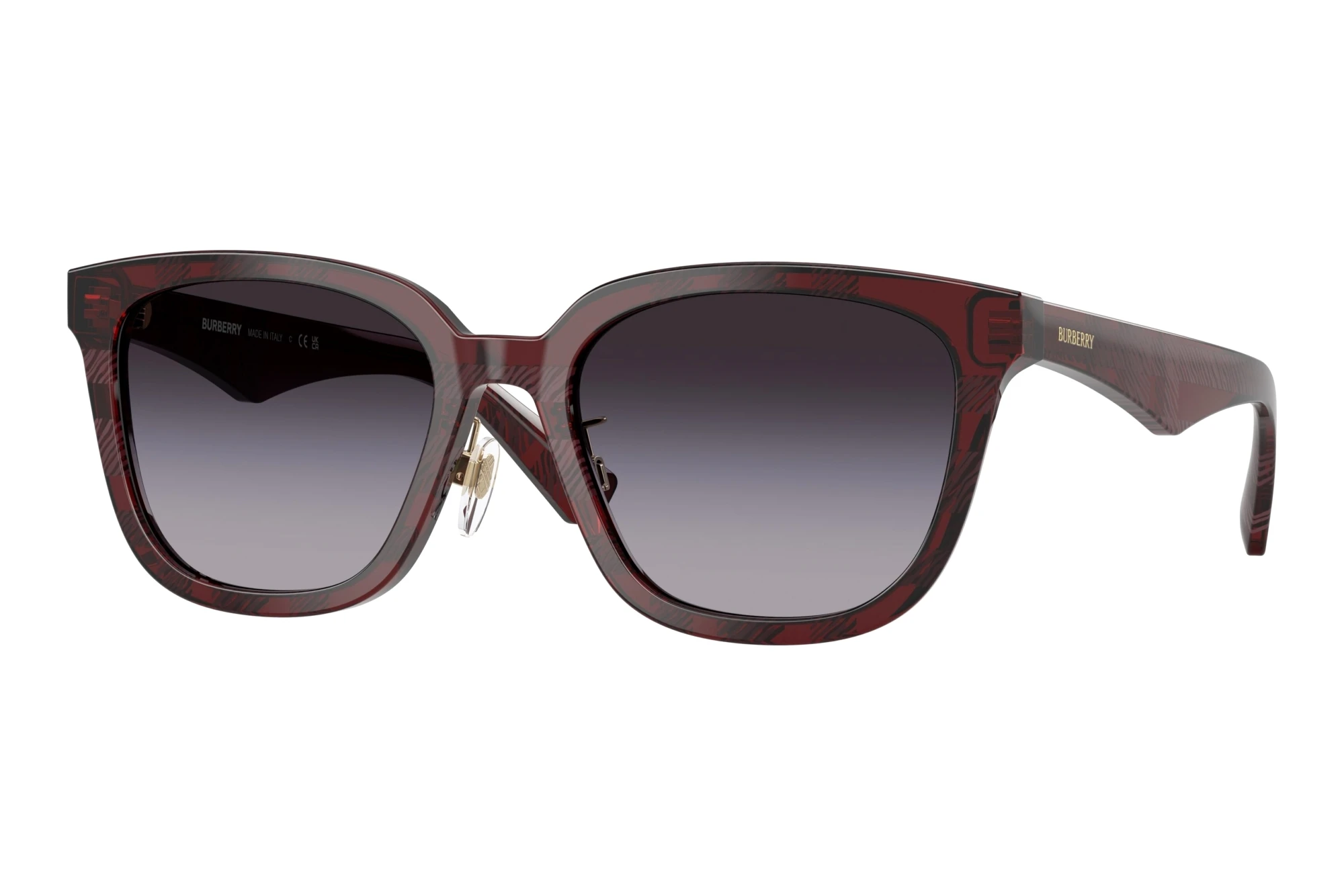 Burberry BE4446D 41158G Grey GradientCheck Red Burberry BE4446D 41158G Grey GradientCheck Red