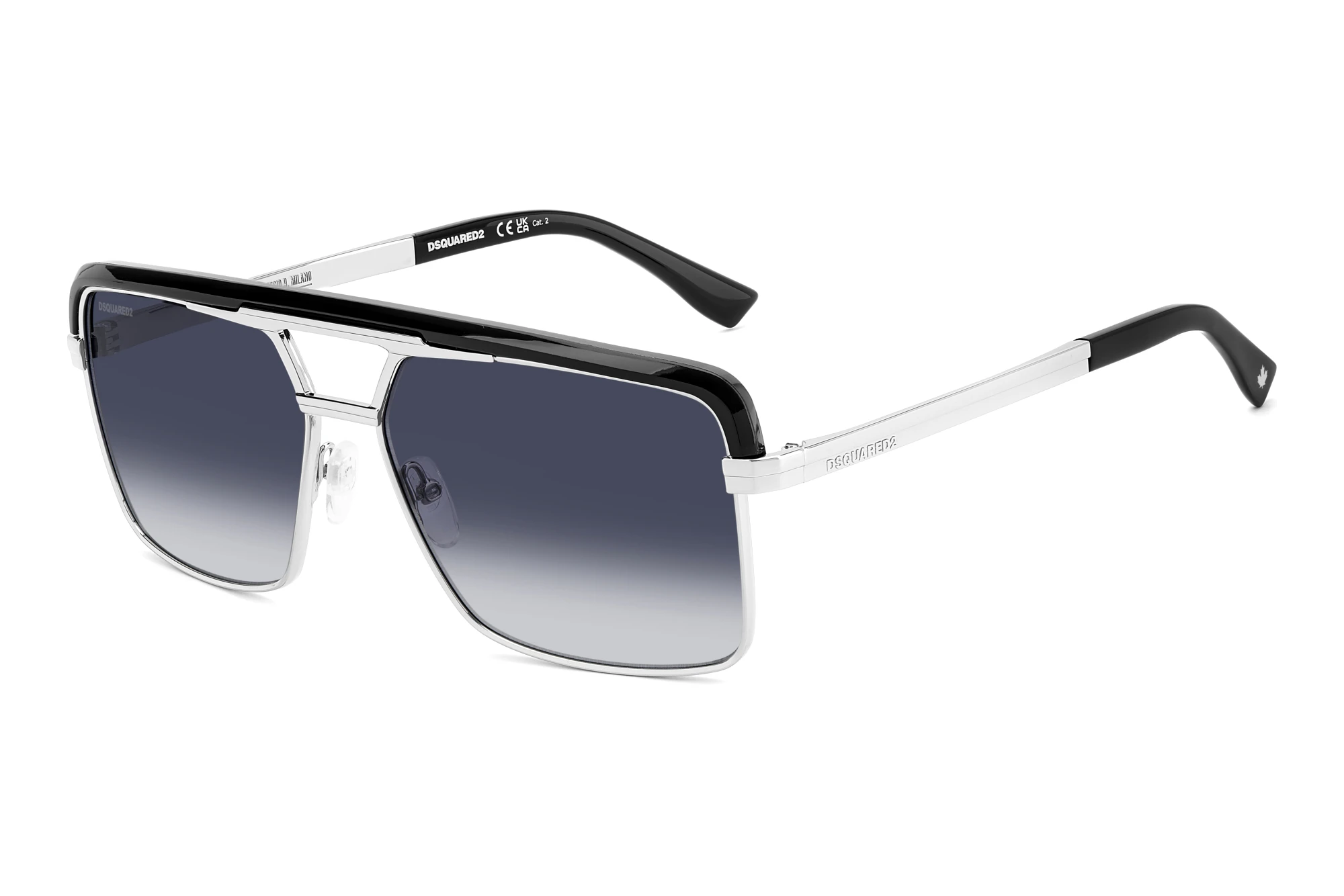 Dsquared2 D2 0212/S BSC/08 BLUE SHADEDBLACK SILVER Dsquared2 D2 0212/S BSC/08 BLUE SHADEDBLACK SILVER