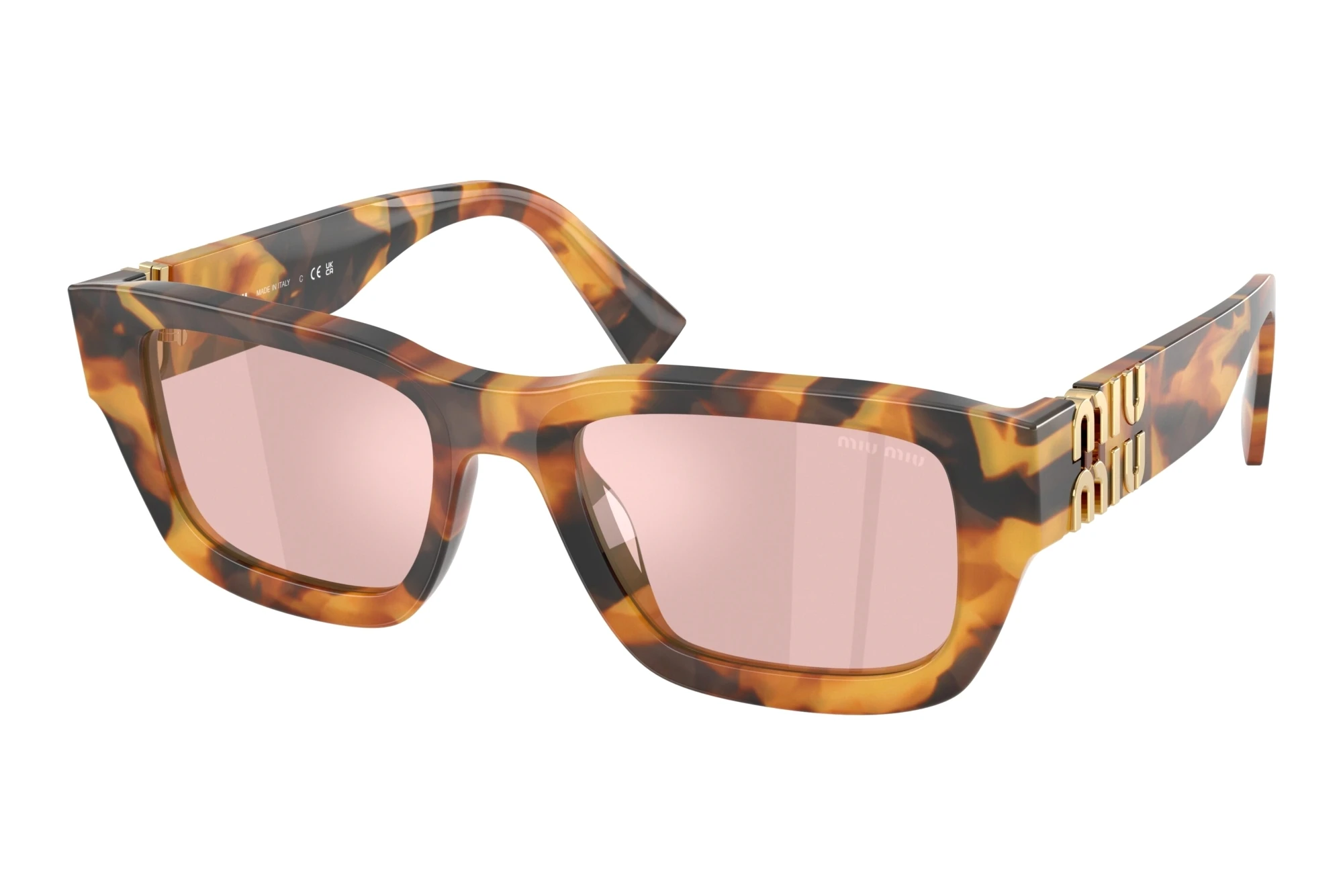 Miu Miu MU C04S 24Q91C Pink Mirror GoldHavana Miu Miu MU C04S 24Q91C Pink Mirror GoldHavana