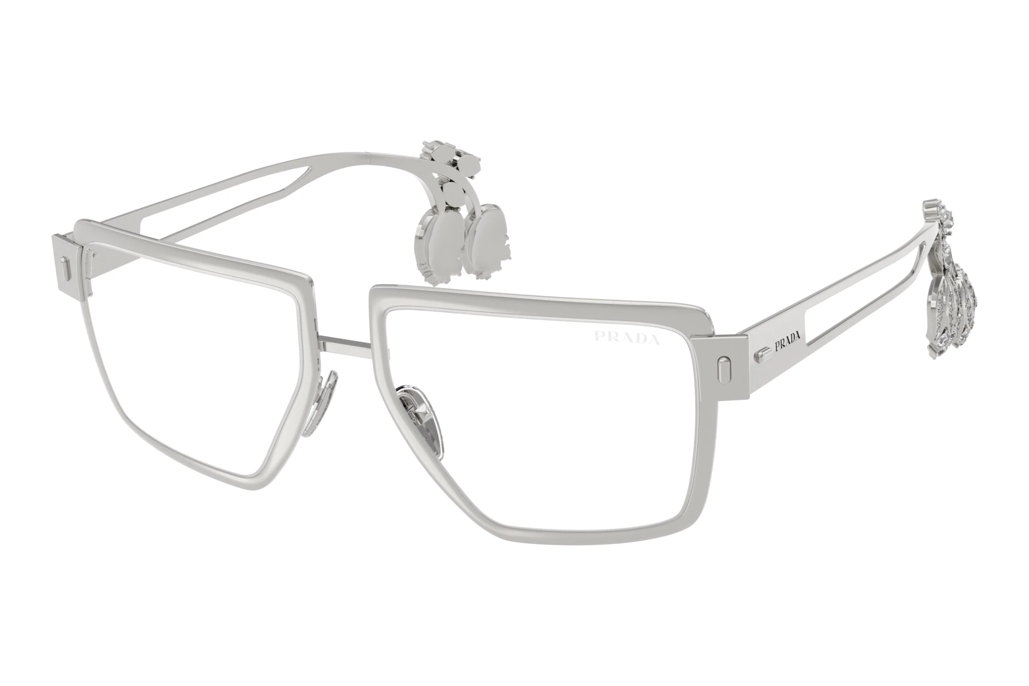 Prada PR D56S 1BC10W Clear Blue-Violet Light FilterSilver Prada PR D56S 1BC10W Clear Blue-Violet Light FilterSilver
