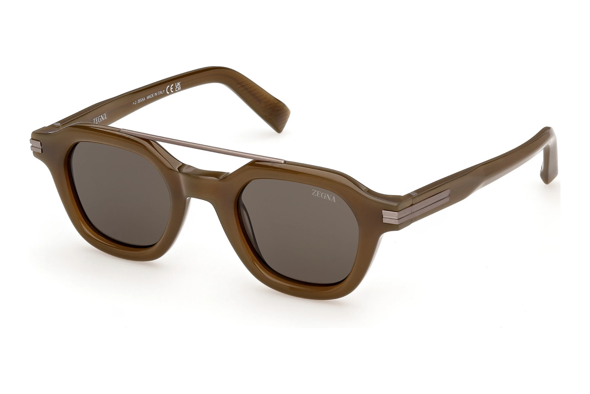 Zegna EZ0319 98A grauGlänzend Dunkelgrün Zegna EZ0319 98A grauGlänzend Dunkelgrün