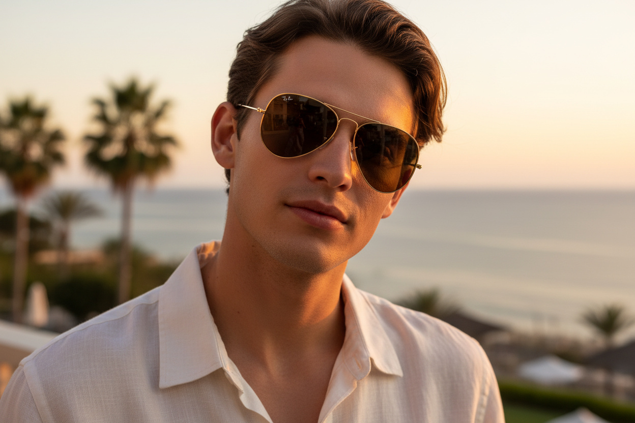 Vista frontale Ray-Ban AVIATOR LARGE METAL (RB3025 - 001/33)
