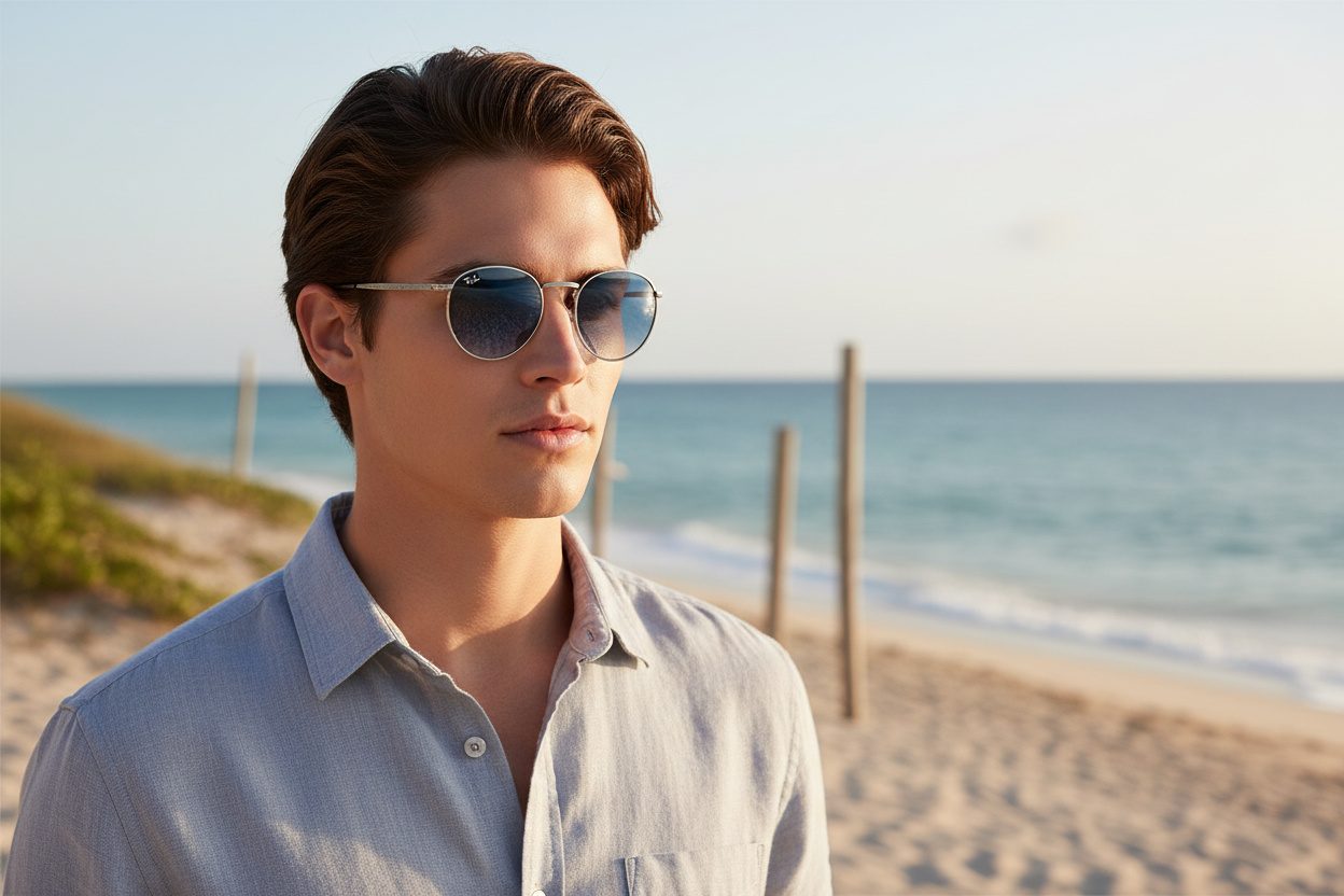 Vista frontale Ray-Ban NEW ROUND (RB3637 - 003/3F)