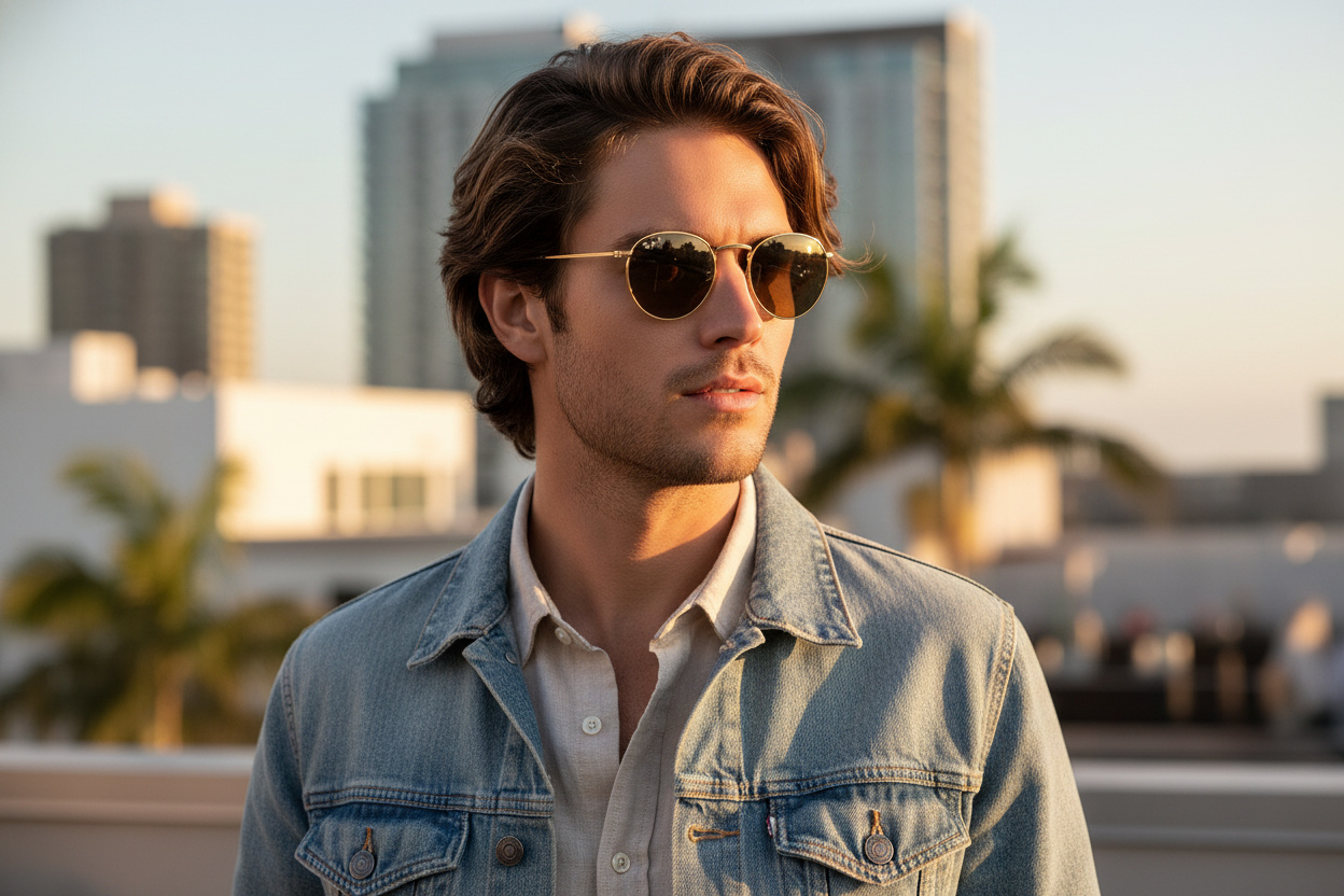 Vista frontale Ray-Ban ROUND METAL (RB3447 - 001/G5)