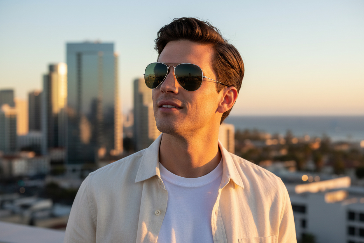Vista frontale Ray-Ban AVIATOR LARGE METAL (RB3025 - 003/40)
