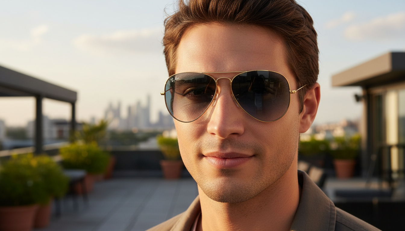 Vista frontale Ray-Ban AVIATOR LARGE METAL (RB3025 - 001/3F)