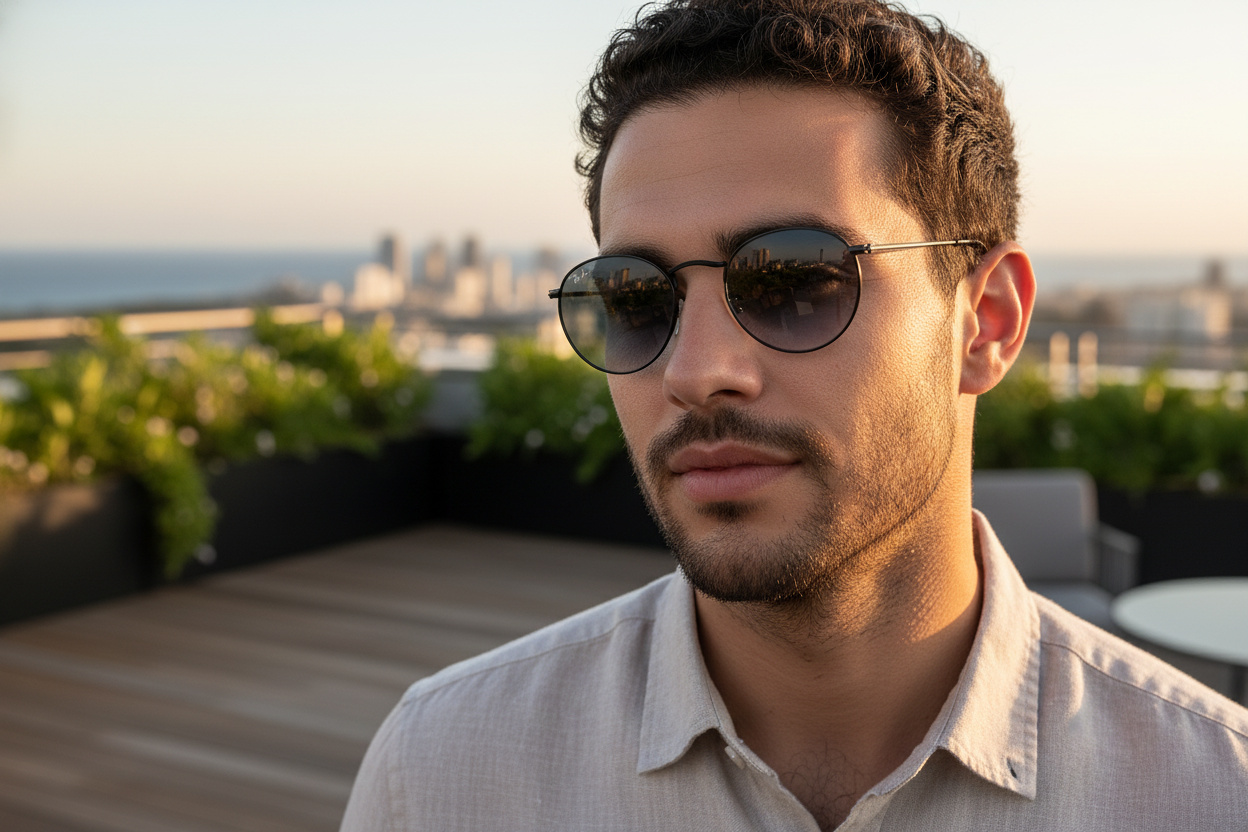 Vista frontale Ray-Ban ROUND METAL (RB3447 - 006/3F)