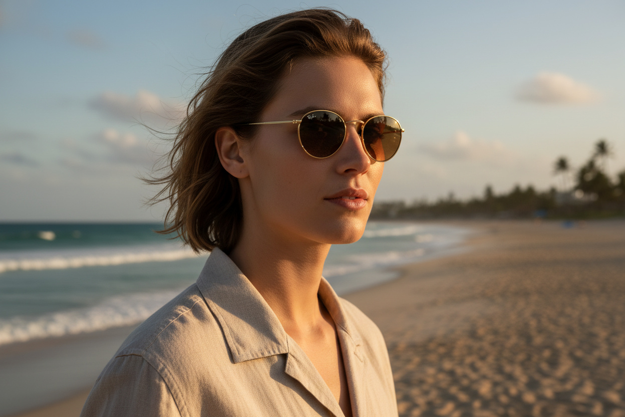 Vista frontale Ray-Ban ROUND METAL (RB3447 - 9001A5)