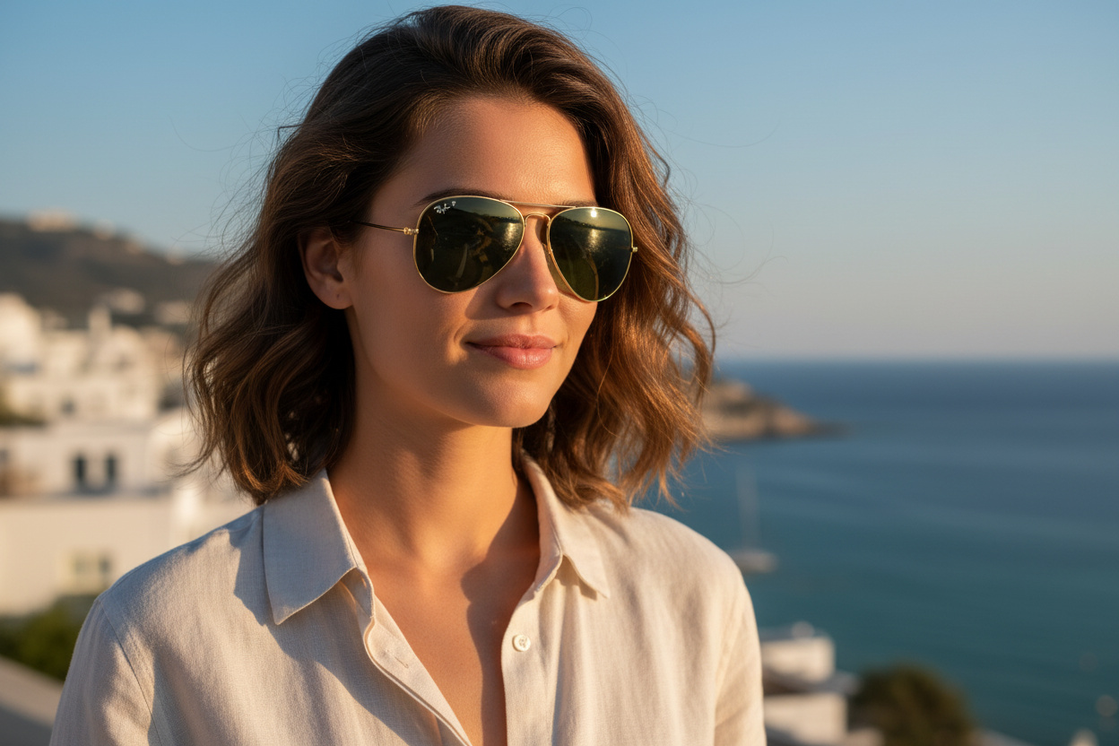 Vista frontale Ray-Ban AVIATOR LARGE METAL (RB3025 - 001/58)