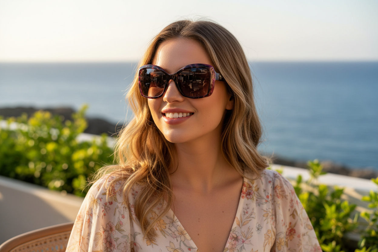 Vista frontale Maui Jim Orchid (R735-12B)