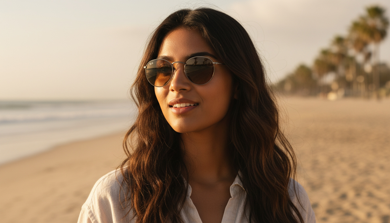 Vista frontale Ray-Ban ROUND METAL (RB3447N - 004/51)