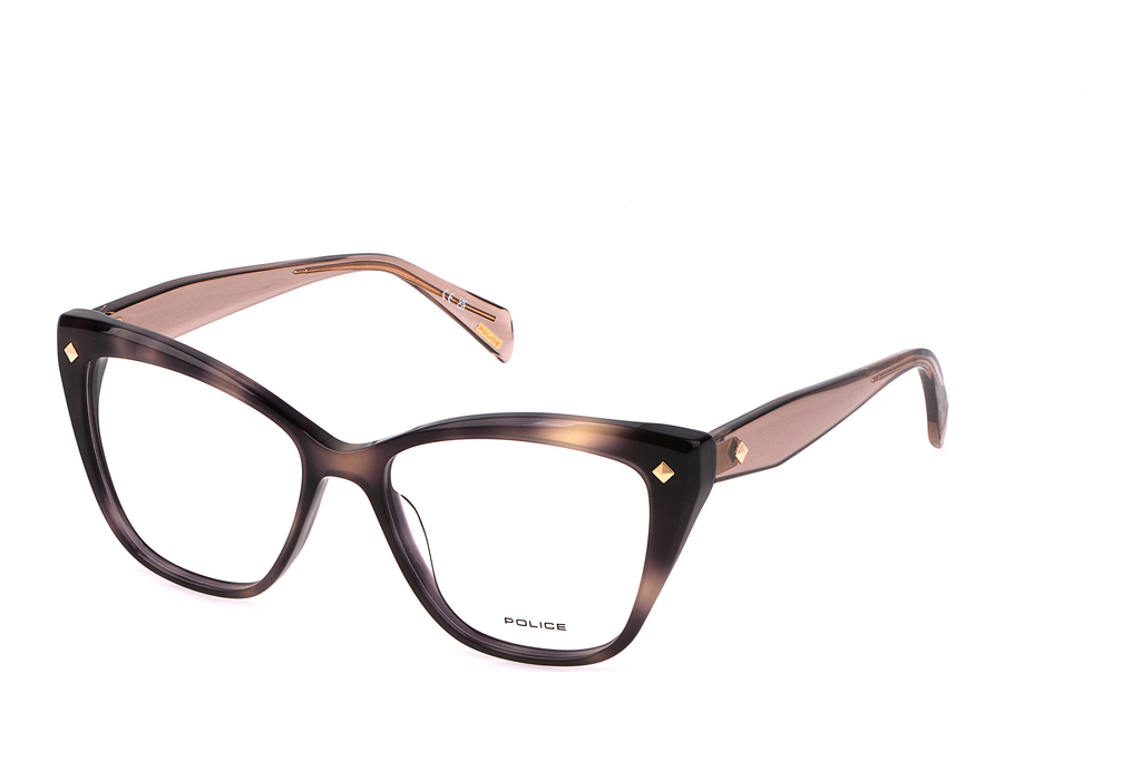 Police   VPLM03 07UX SHINY BROWN/BEIGE HAVANA