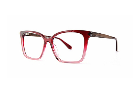 Occhiali design Wood Fellas Curve (11042 red/crystal)