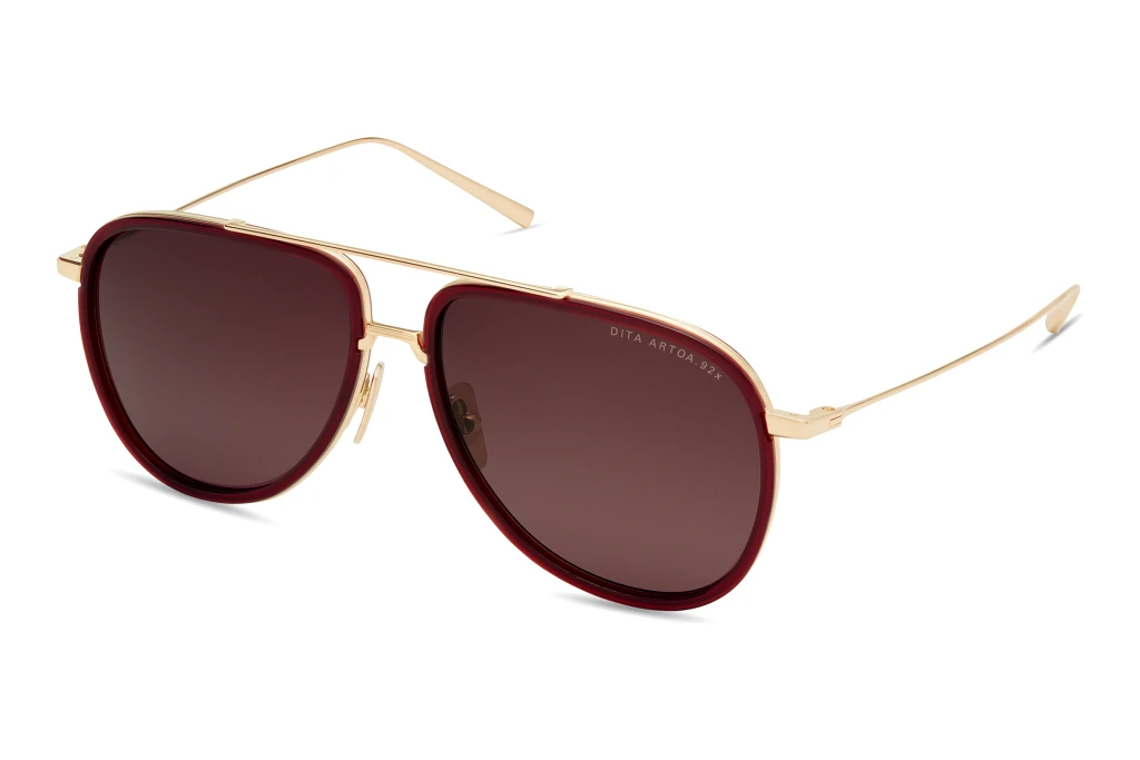 DITA   DTS-472 03A DARK CHERRY TO CLEAR GRADIENTWHITE GOLD - CHERRY WINE