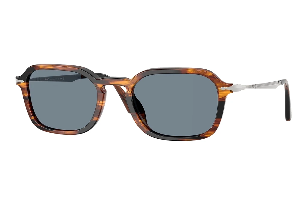 Persol   PO3381S 123556 Light BlueStriped Black & Brown