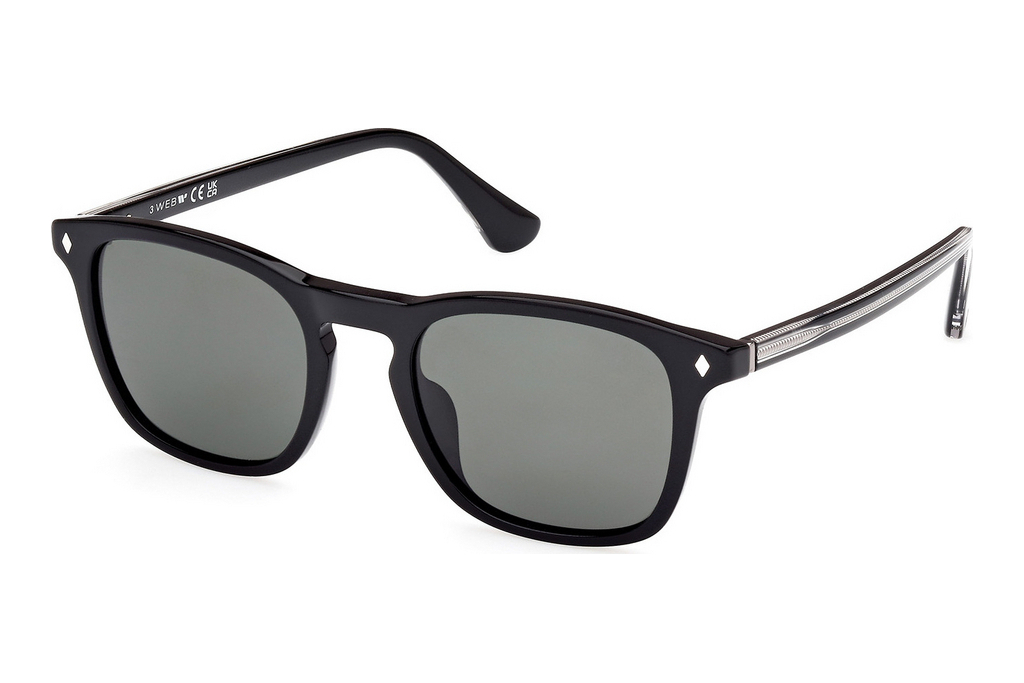 Web Eyewear   WE0365 01D grau polarisierendGlänzend Schwarz