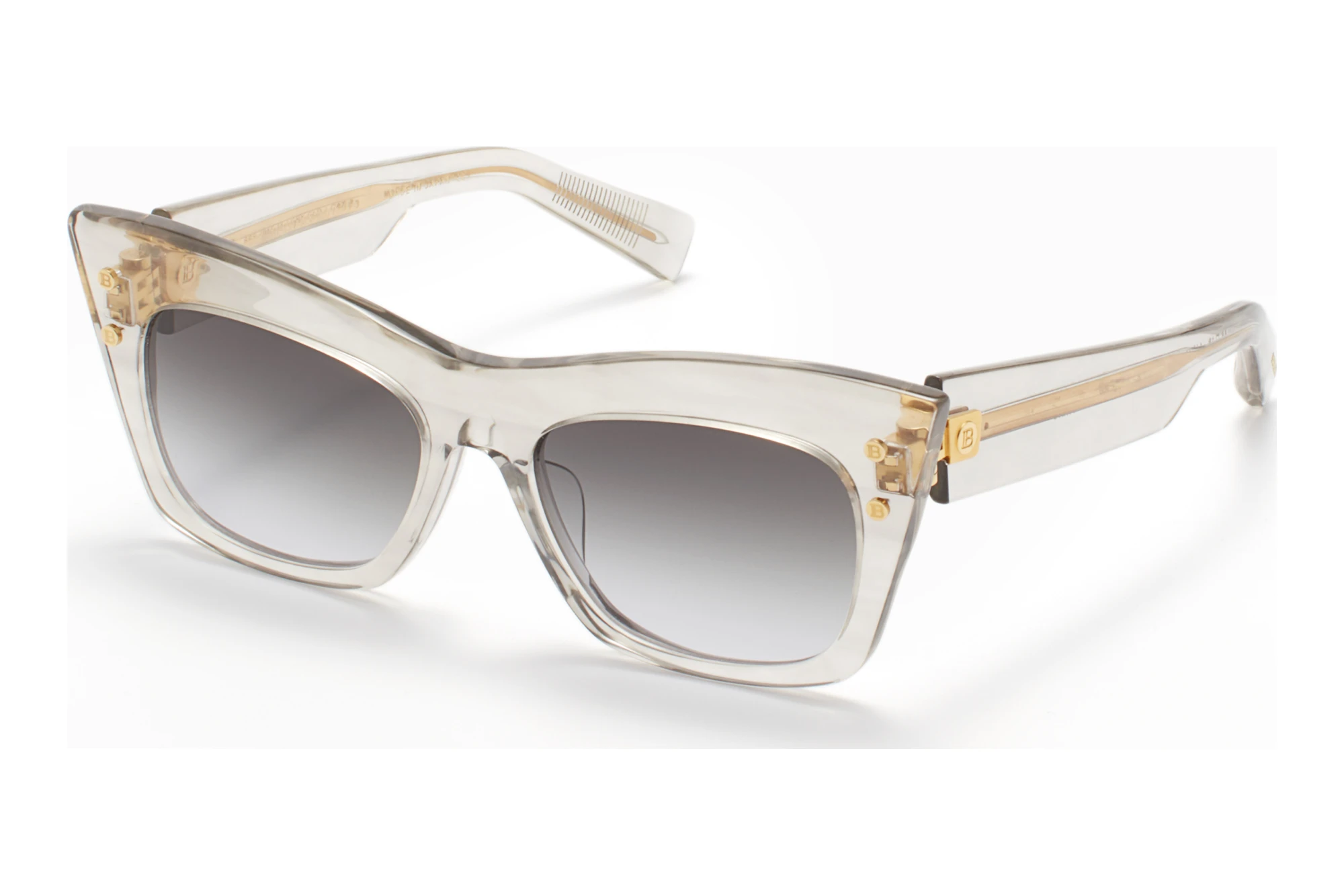 Balmain Paris   BPS-101 F Dark Grey to clear Lenses - ARCrystal Grey - Yellow Gold w