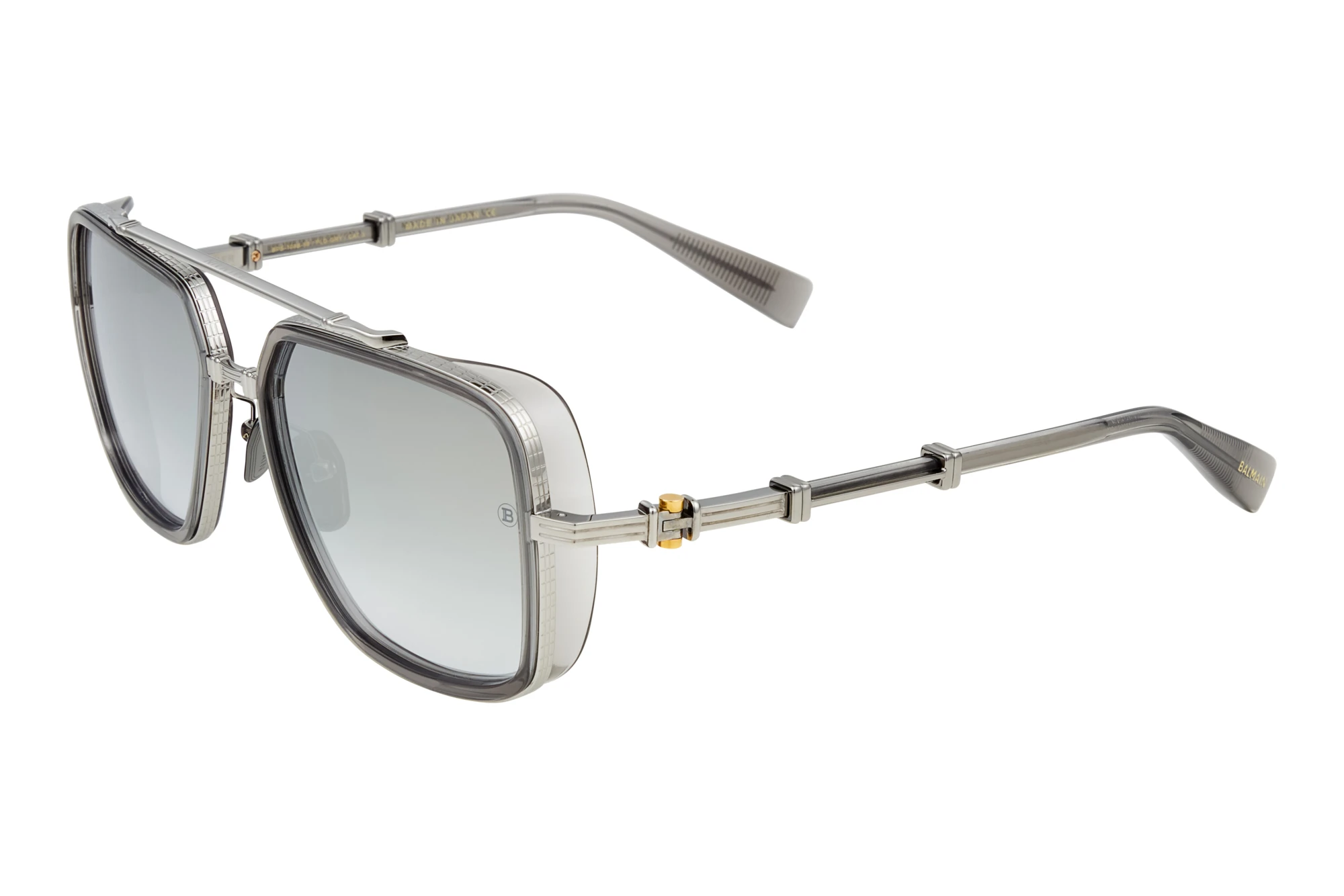 Balmain Paris   BPS-108 B Dark Grey - White Gold Flash Mirror - ARBlack Palladium - Crystal Grey