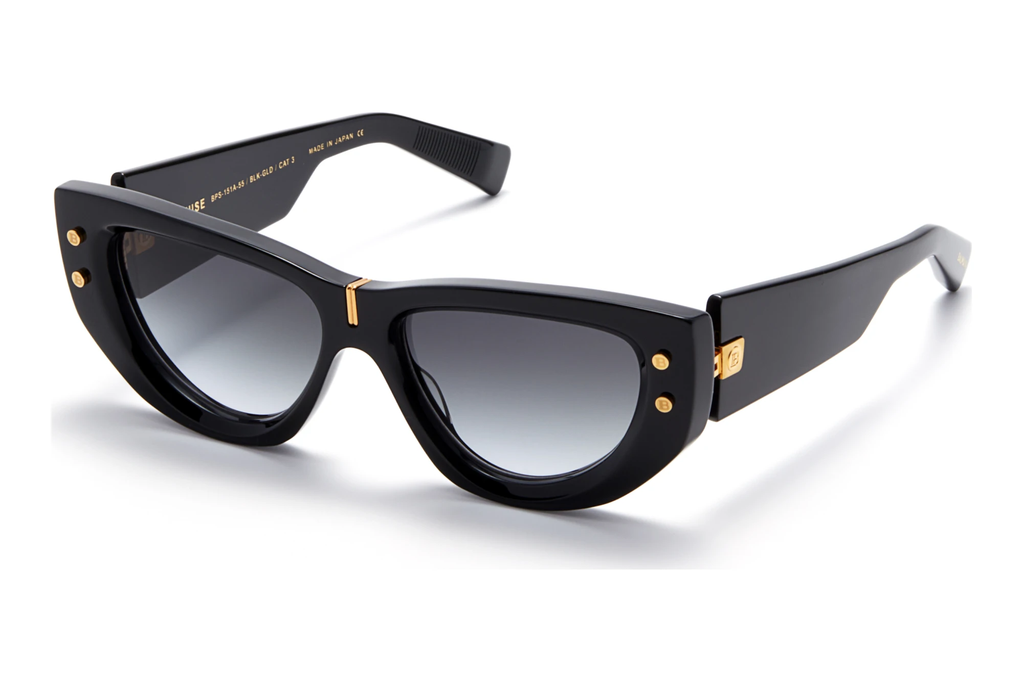Balmain Paris   BPS-151 A Dark Grey to Clear -ARBlack - Yellow Gold w