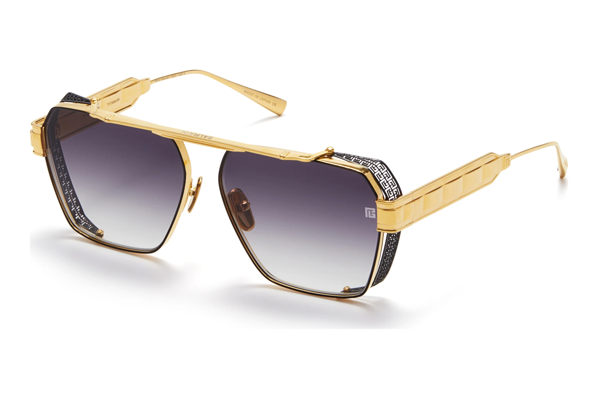 Balmain Paris   BPS-155 A Dark Grey to Light Grey - ARYellow Gold - Black Enamel - w