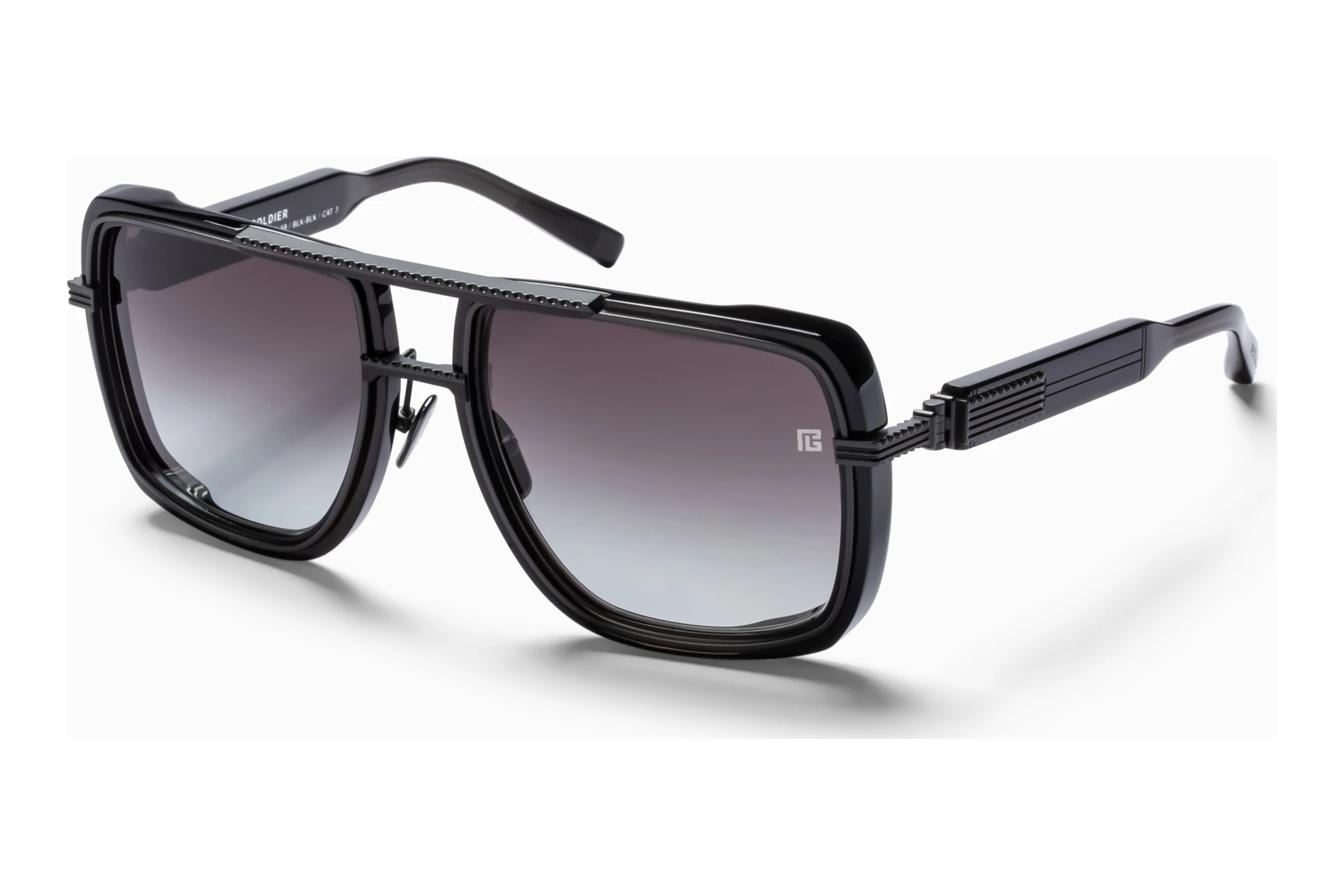 Balmain Paris   BPS-160 B Dark Grey to Light Grey - ARBlack Crystal - Matte Black