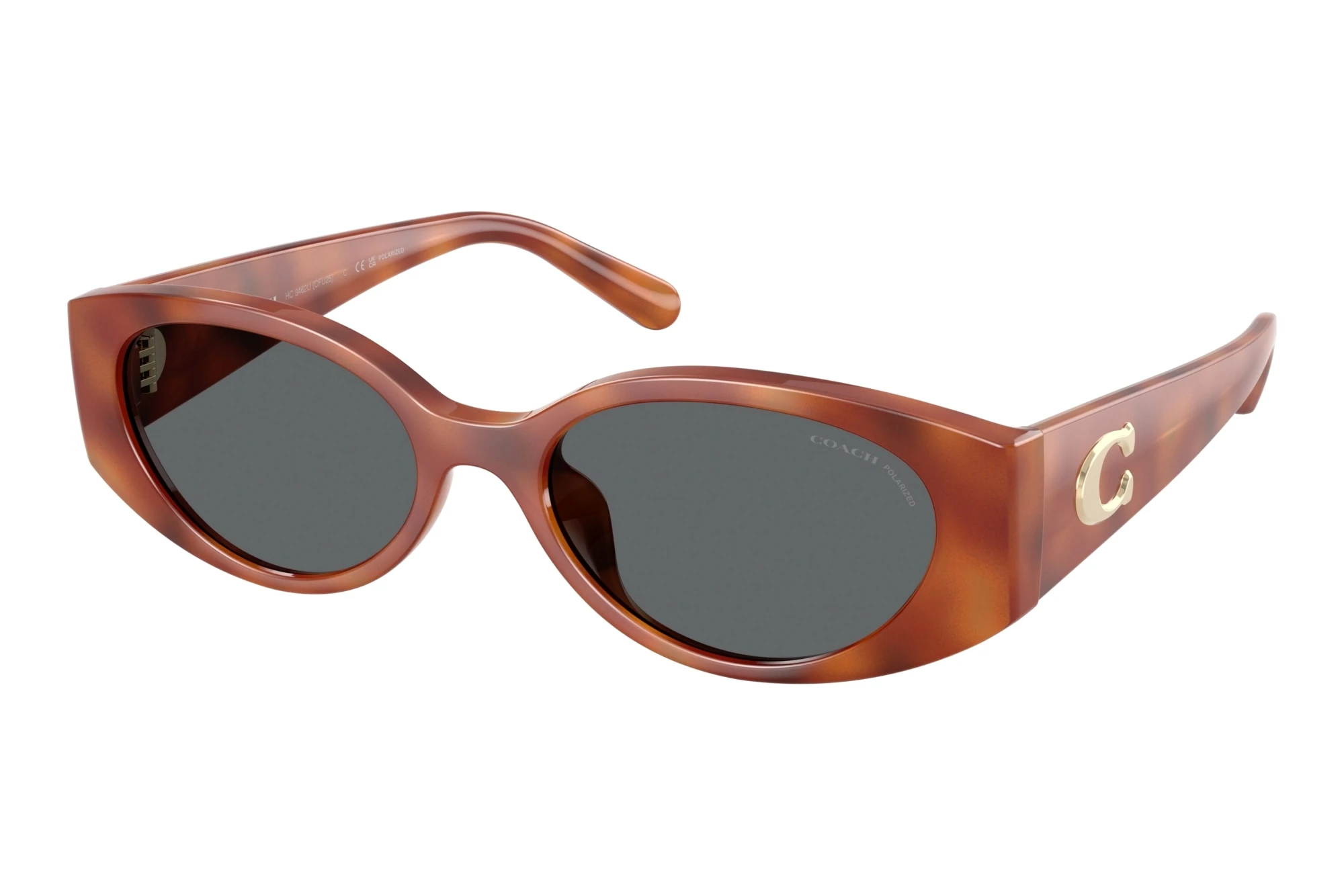 Coach   HC8462U 577481 Grey Solid PolarizedCaramel Tortoise