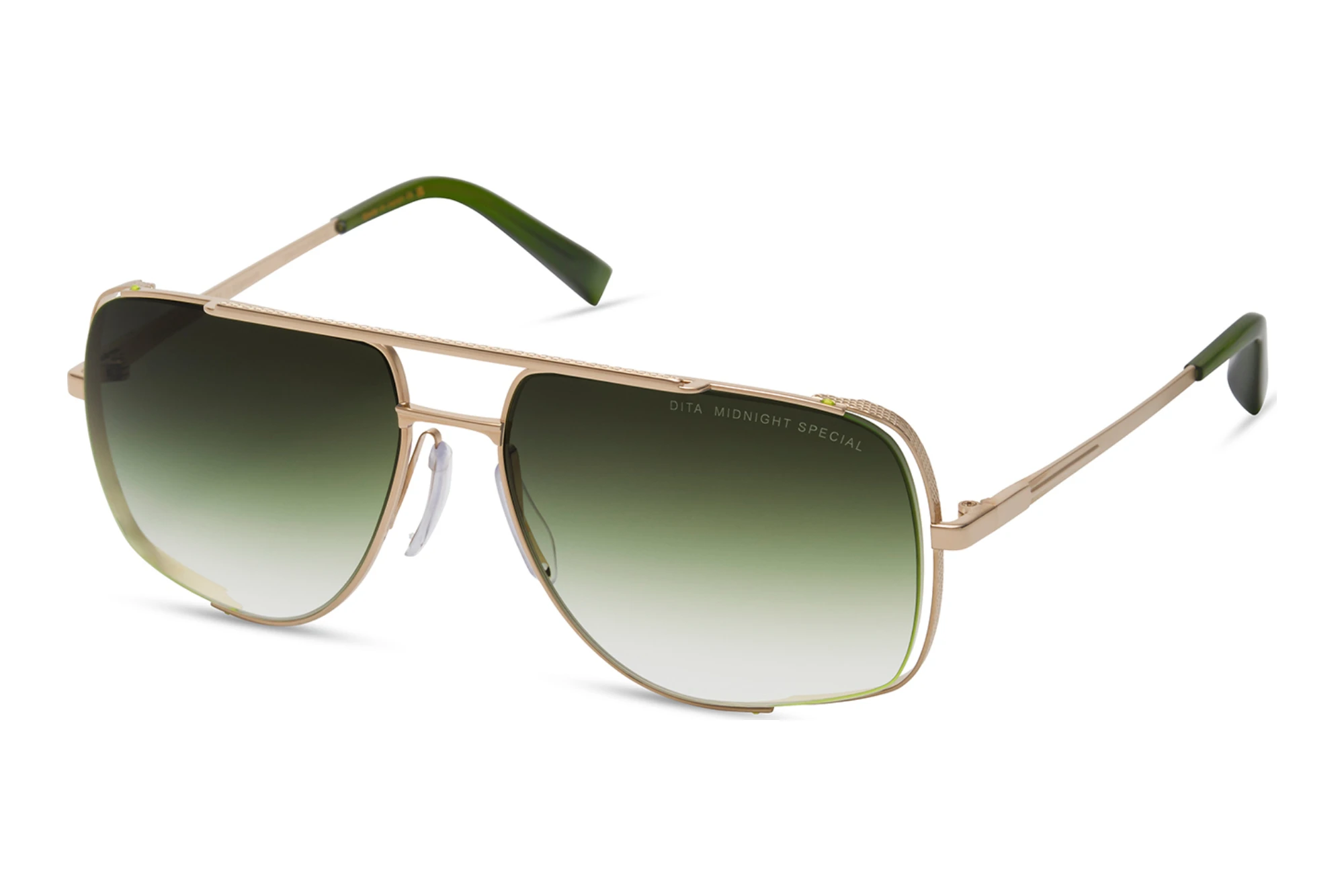 DITA   DRX-2010 P DARK GREEN TO CLEAR GRADIENTWHITE GOLD - CRYSTAL BLACK MOSS