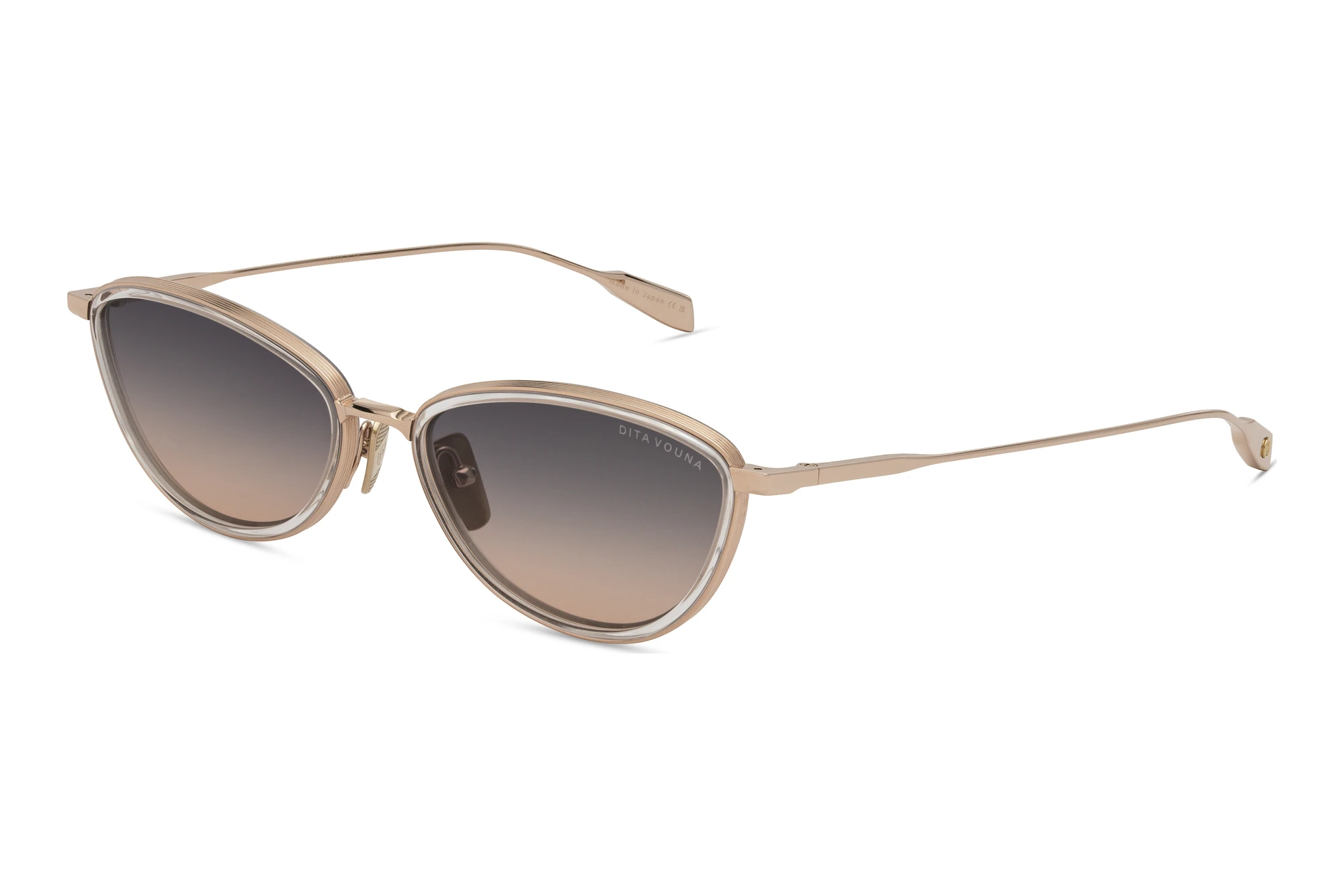 DITA   DTS-203 02A DARK GREY TO PEACH GRADIENTROSE GOLD - CLEAR