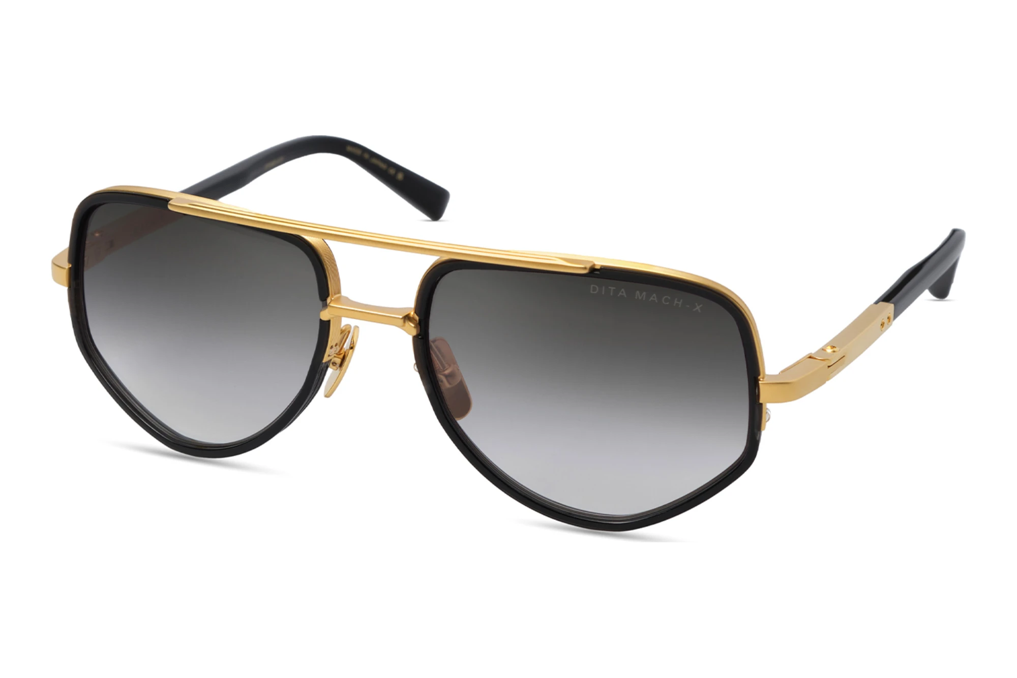 DITA   DTS-463 01A GREY TO CLEAR GRADIENTBLACK GLASS - MATTE YELLOW GOLD