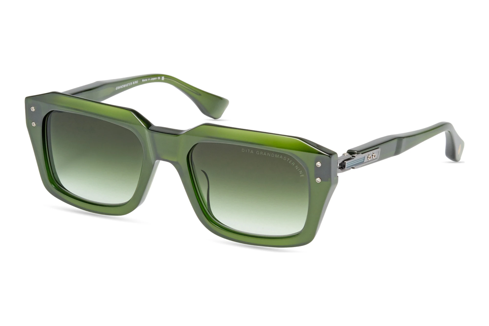 DITA   DTS-464 03A-Asian-Fit DARK GREEN TO CLEAR GRADIENTCRYSTAL BLACK MOSS - ANTIQUE SILVER