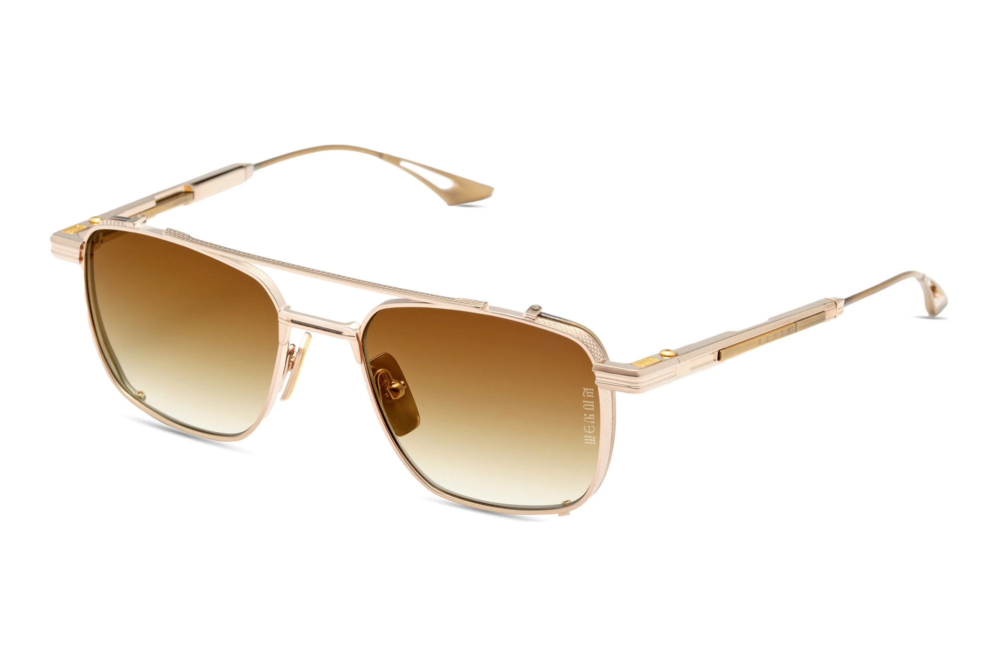 DITA-EPILUXURY   DES-019 03A DARK BROWN TO CLEAR GRADIENT - GOLD ARWHITE GOLD - ANTIQUE YELLOW GOLD