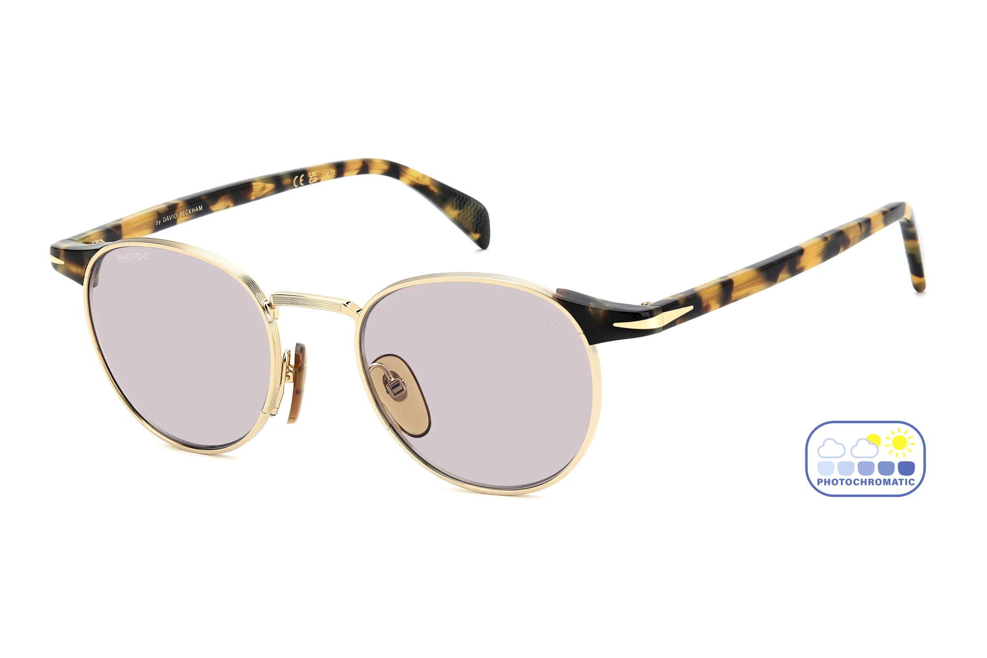David Beckham   DB 1223/S HM2/5F VIOLET PHOTOCHROMATIC ANTIREFLEXGOLD HONEY HAVANA