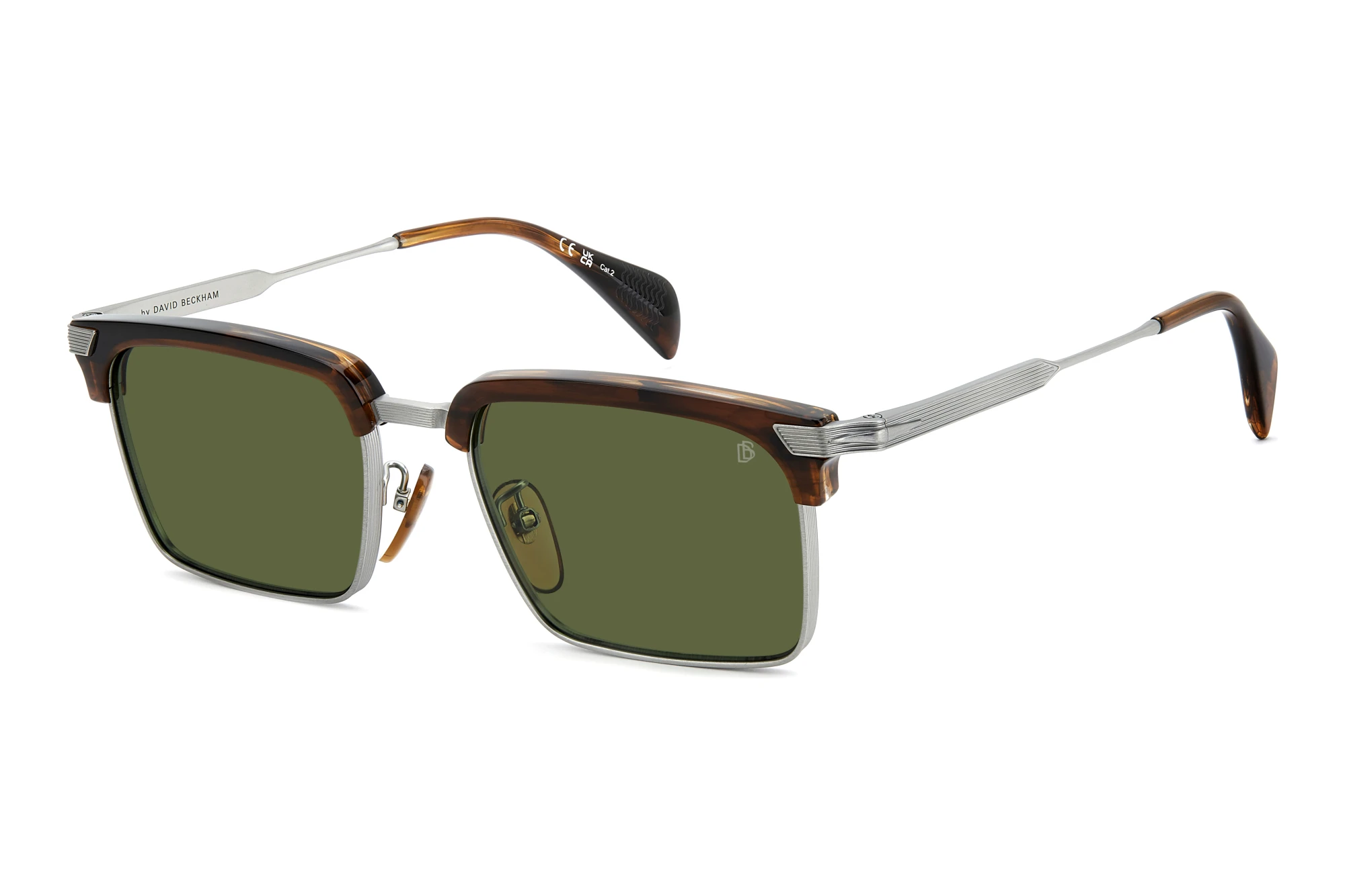 David Beckham   DB 1227/G/S 8T9/O7 GREEN ANTIREFLEXBROWN HORN SILVER