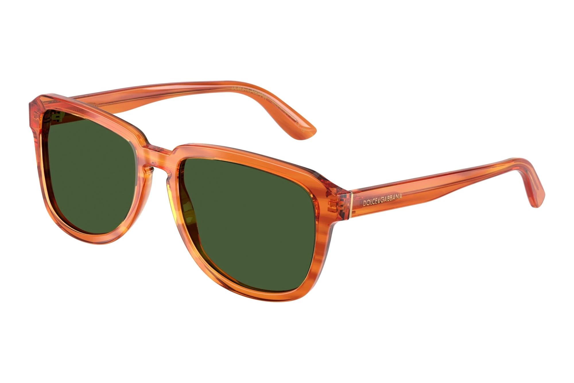 Dolce & Gabbana   DG4566 34839A Dark Green PolarizedTransparent Camel On Striped Ginger