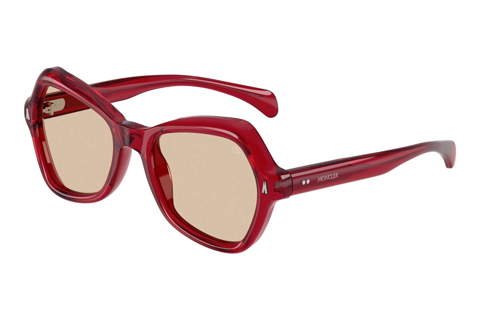 Moncler   ME6036U 305393 Solid Light PinkShiny Transparent Red