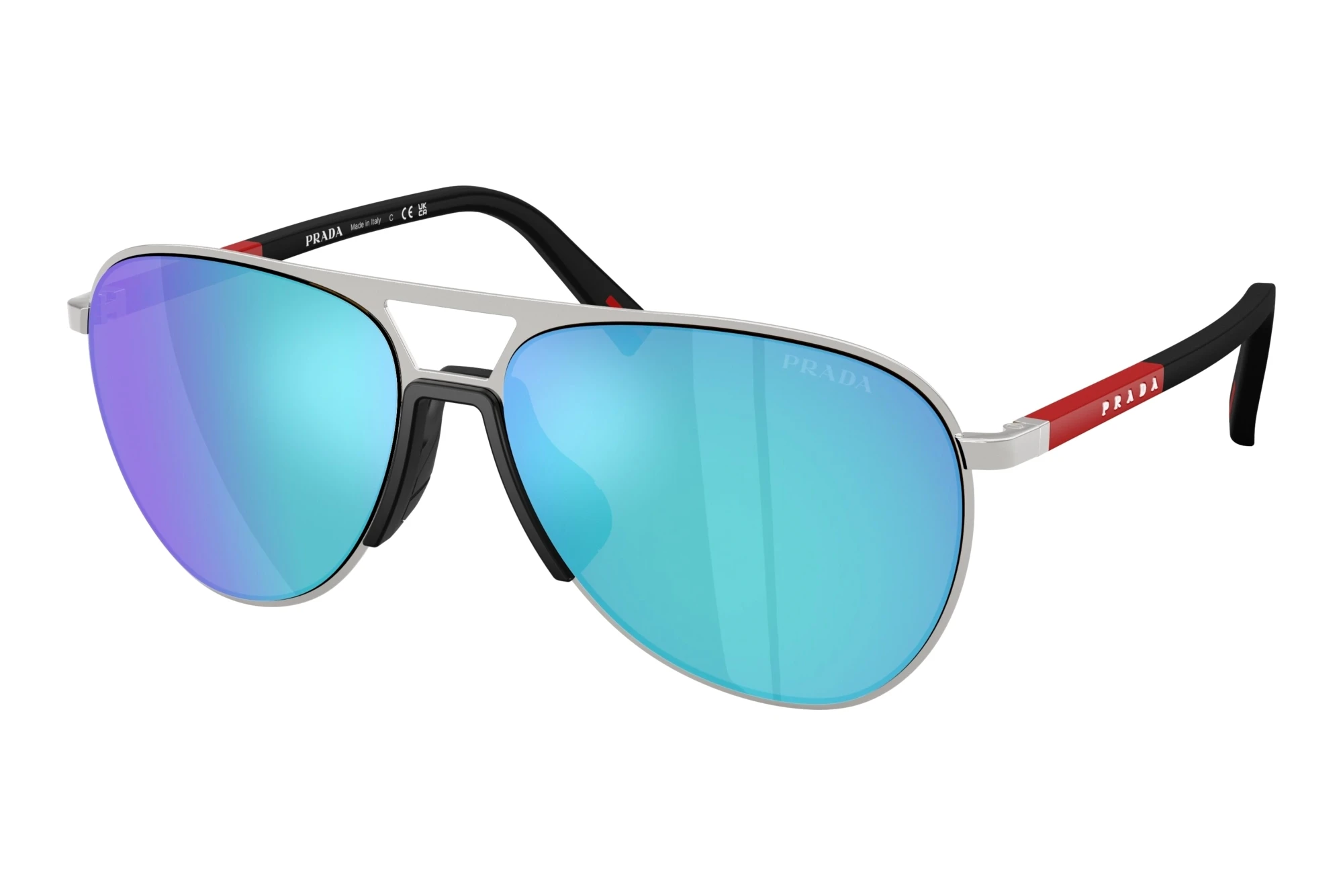 Prada Linea Rossa   PS 53ZS 1BC08R Light Green Mirror BlueSilver