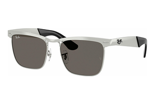 Ray-Ban RB3875 019/B1 Dark GreySandblasted Silver On Silver